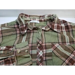 Arizona Jean Co. Womens Medium Plaid Long Sleeve Button Up Shirt